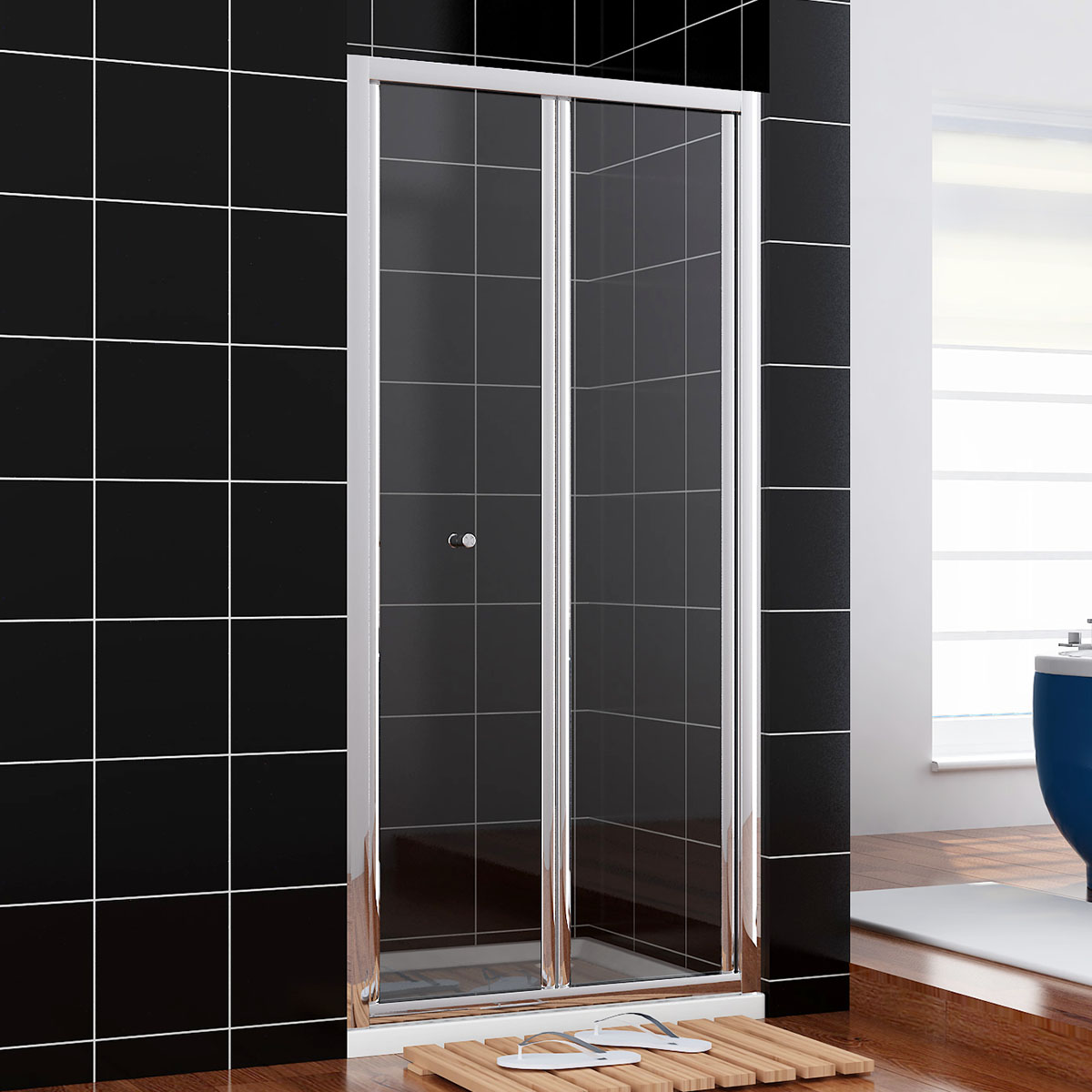 Bifold pivot walk in wet room sliding shower door Enclosure hinge glass